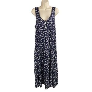 Vintage Express Y2k Maxi Dress Womens Medium Floral Babydoll 90s Y2K Cottage